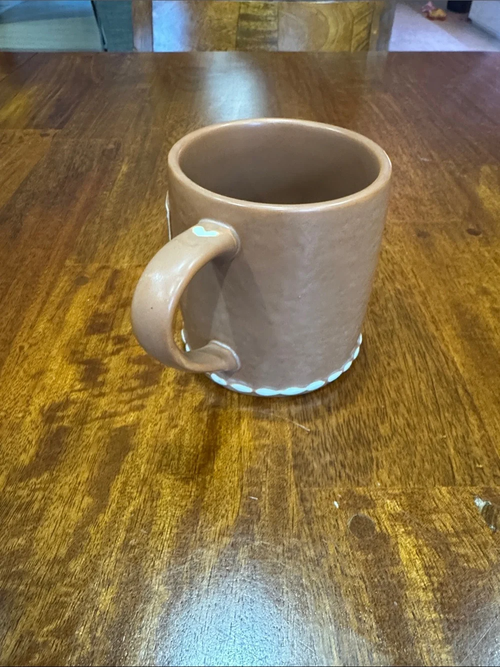 Pottery Barn Gingerbread Alphabet Monogram Mug Letter V
